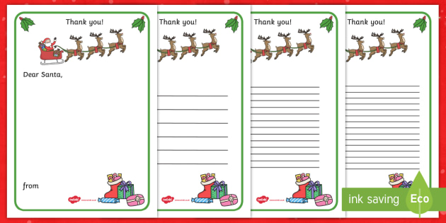 Thank You Letter To Santa Printable Santa Letter Template