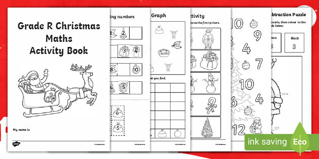 free grade r christmas maths worksheets activity book