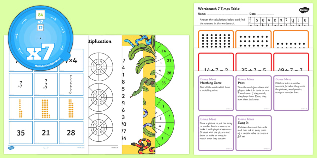 7 Times Tables 7 Times Table Resource Pack 7 Times Table