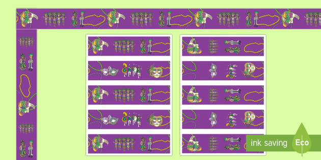 Mardi Gras Bulletin Board Borders - Mardi Gras, Fat Tuesday, Shrove Tuesday