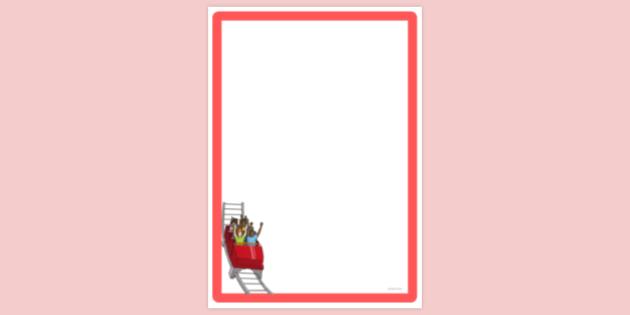 FREE! - Scary Roller Coaster Page Border (Teacher-Made)