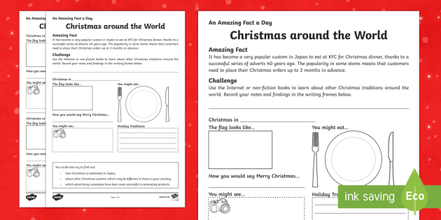 Christmas Around The World Worksheets Ks2 Teacher Made