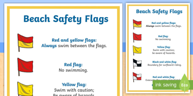 Beach Safety A4 Display Poster Teacher Made