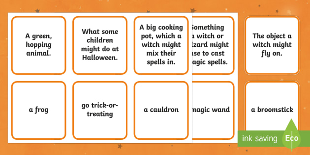 Halloween Matching Cards , questions and answers, card game