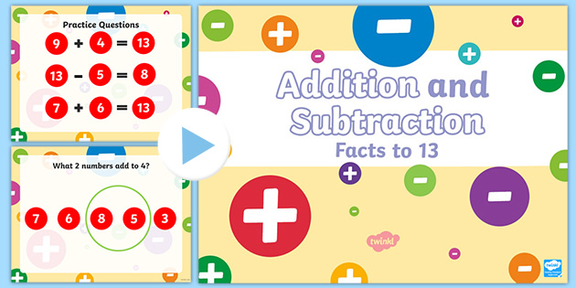 Addition And Subtraction Facts To 13 Powerpoint