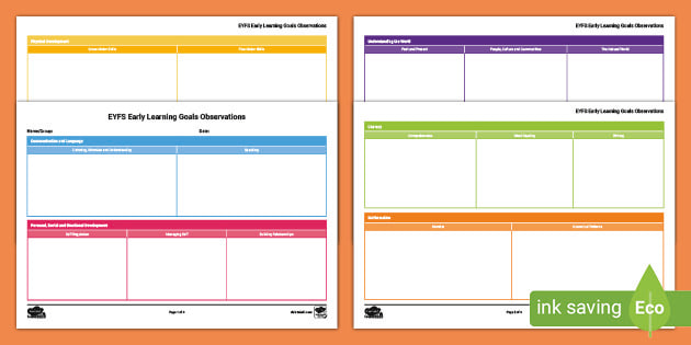 On Entry Observation | Baseline Assessment EYFS Template
