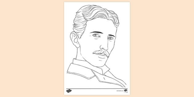 FREE! - Nikola Tesla Colouring | Colouring Sheets