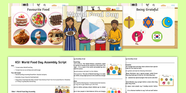 * NEW * KS1 World Food Day Assembly Pack - 18th October, united