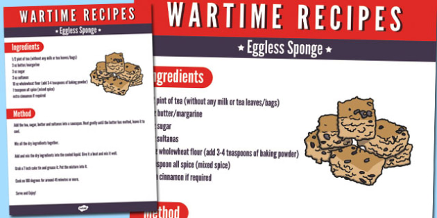 Wartime Eggless Sponge Recipe Teacher Made