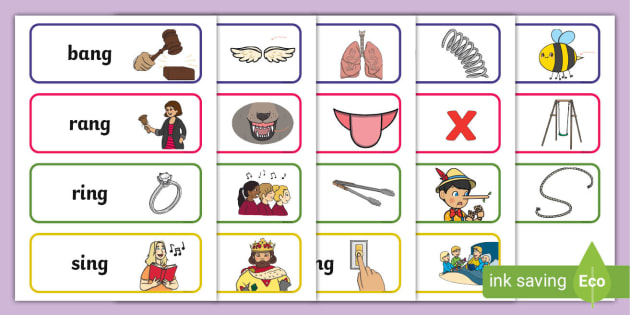 Final ng Sound Word Cards Phonics Resource English