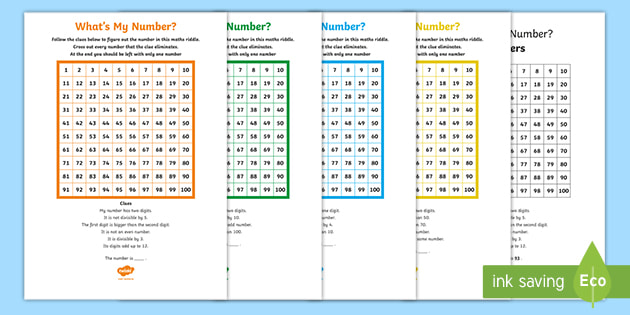  100 Square Number Riddles Worksheets For Kids teacher Made 