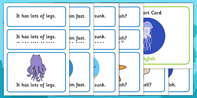 Under the Sea Simple Sentence Cards