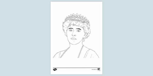 Free Regina Maria A Romaniei Marie Of Romania Colouring Sheet