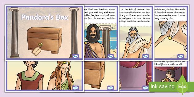 Ambassadør Postkort ål Pandora's Box Ancient Greek Myth Story - Classroom Resource