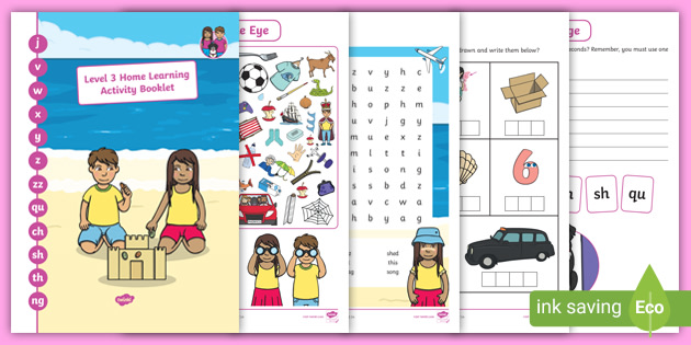 Phonics Home Learning Activity Booklet Level 3 J V W X Y Z Zz Qu Ch