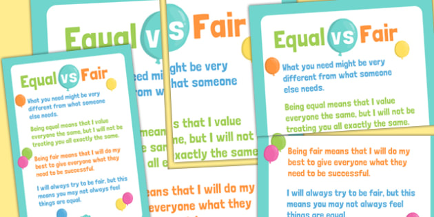 👉 Fair Verse Equal Display Poster Teacher Made