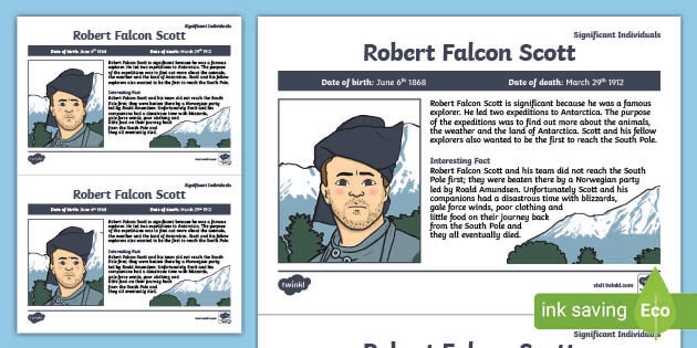 Robert Falcon Scott Significant Individual Fact Sheet Robert Falcon Scott