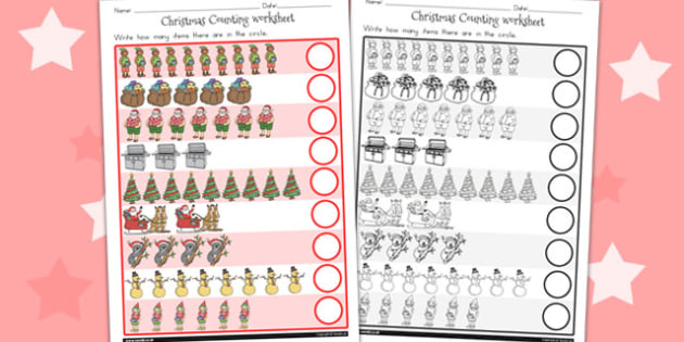 Christmas Counting Worksheet