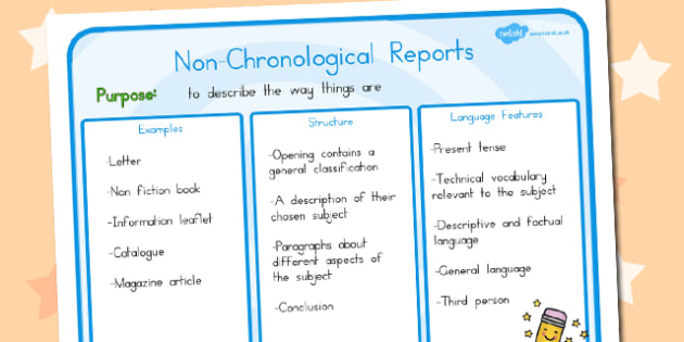 Features Of Non Chronological Reports Poster Australia Poster