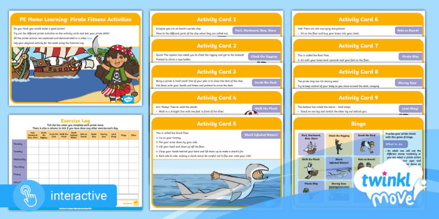 Pirate PE Game - Home PE Lesson - PE Home Learning - Twinkl