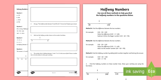  Halfway Numbers Activity teacher Made 