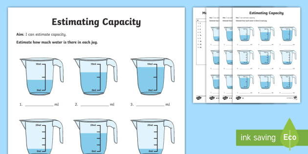 Year 2 Estimate Capacity Differentiated Worksheet / Activity