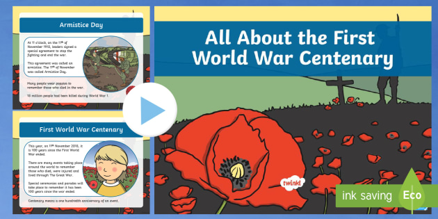 All About the First World War Centenary PowerPoint