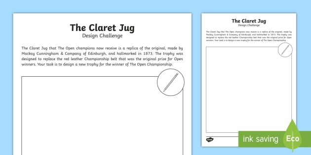 The Claret Jug Design Worksheet Teacher Made