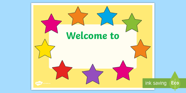  Star Themed Welcome Door Sign Display teacher Made 