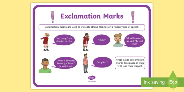 Exclamation Marks Punctuation Poster - Grammar, Literacy