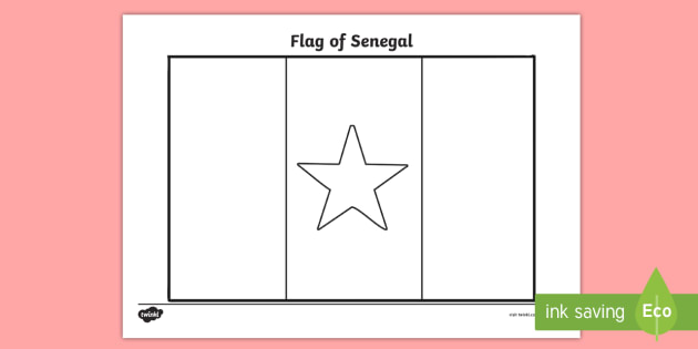 Tas Senegal Flag Colouring Sheet