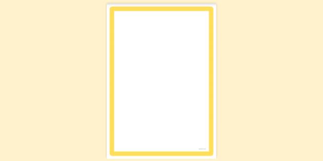 FREE! - Simple Blank Yellow Page Border Design | Twinkl