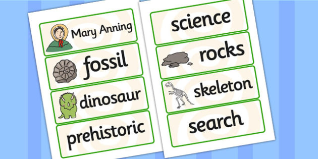 Mary Anning Word Cards - mary anning, word cards, topic cards