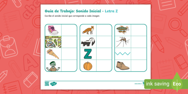 Hojas De Trabajo Del Sonido Z Letras Y Sonidos En Español