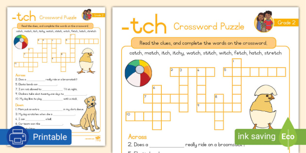 Grade 2 Phonics Crossword Puzzle tch teacher made