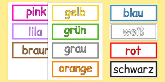 Colours Vocabulary Cards German Teacher Made