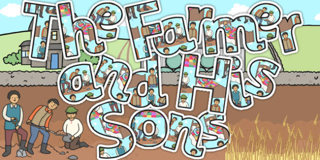 The Farmer and His Sons Display Lettering
