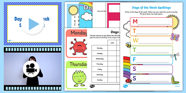 Days Of The Week Activities Year 1 Resource Pack