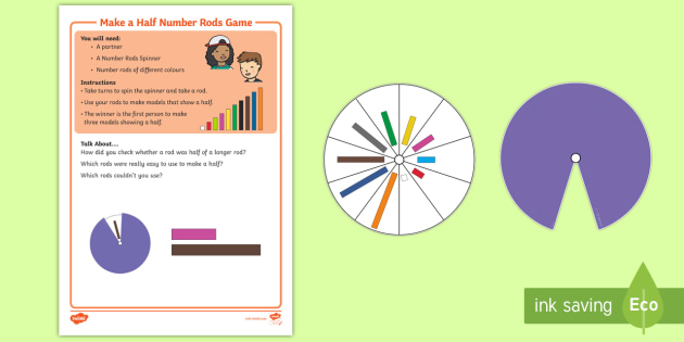 KS1 Make a Half Number Rods Game (teacher made)