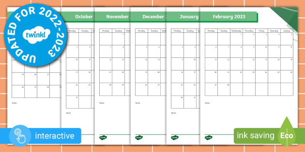 Une Academic Calendar 2023 September - August 2023 Year Calendar | Twinkl Busy Bees