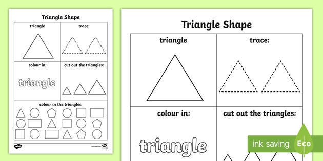 triangle shape worksheet teacher made