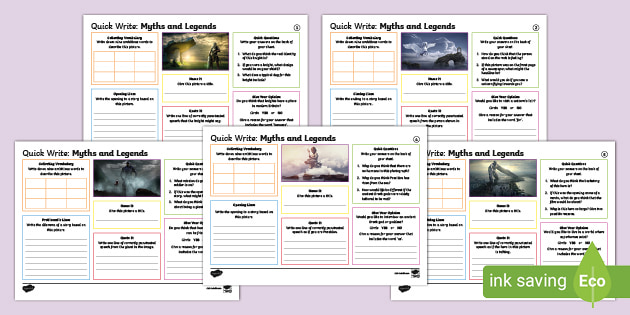 KS2 Myths And Legends Quick Write Activity Mat Pack