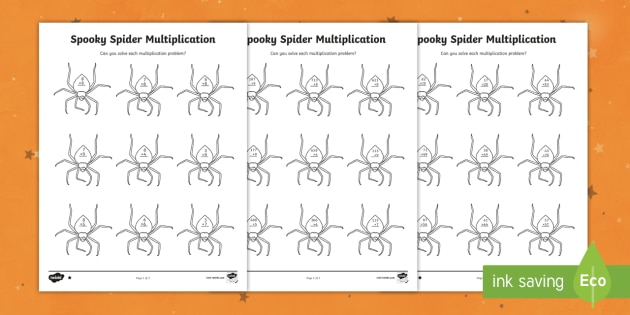 Spider Multiplication Worksheet