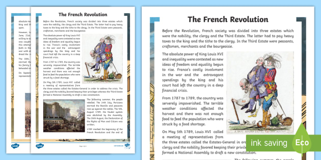 The French Revolution Fact File Teacher Made   H 17 The French Revolution Fact File English Ver 2 