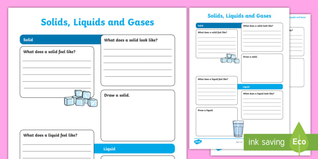 * NEW * Solids, Liquids and Gases Fact File
