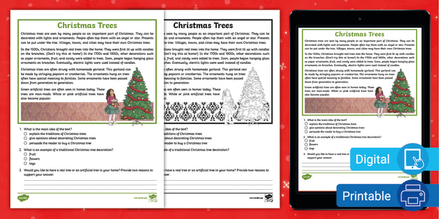 3rd grade christmas passages reading comprehension twinkl