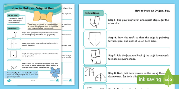 Origami Instructions For A Bow How To Make A Paper Bow Using Paper.