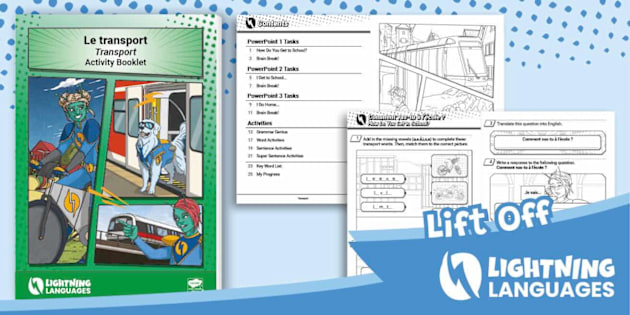 👉 Lightning Languages French Transport Activity Booklet-Twinkl