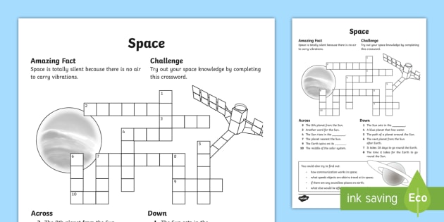 Space Crossword (teacher made)