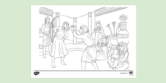 Ancient Egypt Party Scene Colouring | Colouring Sheets